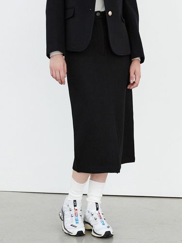 Wool H-Line Slit Skirt_Black - EIGHT DAYS A WEEK - Modalova