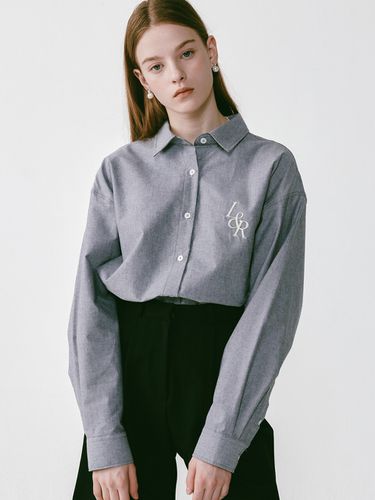 L and R Logo Oxford Shirt _ Gray - LOSSYROW - Modalova