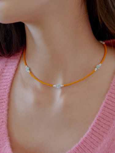 Flower Orange Necklace - guitbol - Modalova