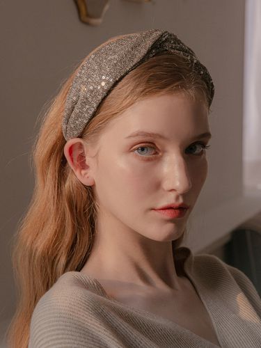 Sparkling Bandana Hairband - / Silver - Jean Paul Clarisse - Modalova