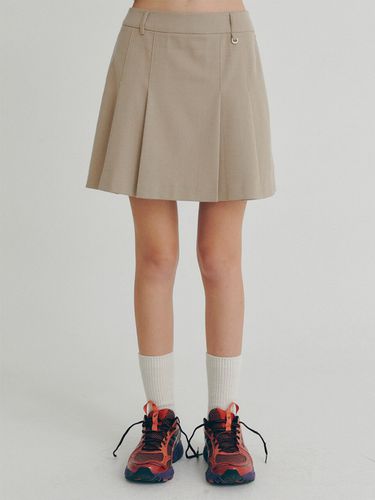 Wool Pleated Skirt _ Beige - CLOVE - Modalova