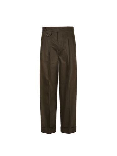 S Cotton Side Trousers (Khaki) - SORTIE - Modalova