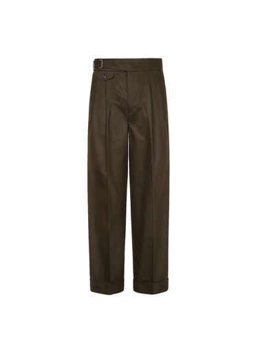 S Cotton Side Trousers (Brown) - SORTIE - Modalova