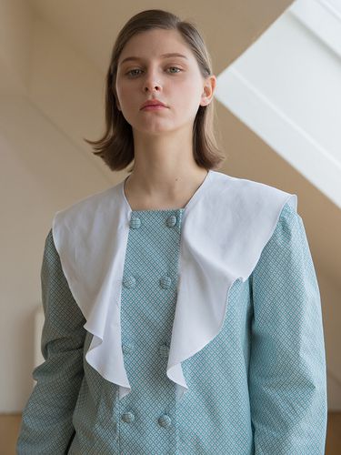 Flare Collar Blouse_Mint - clet - Modalova