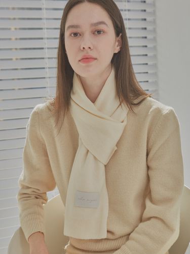 Merino Cashmere Knit Muffler - White Project - Modalova