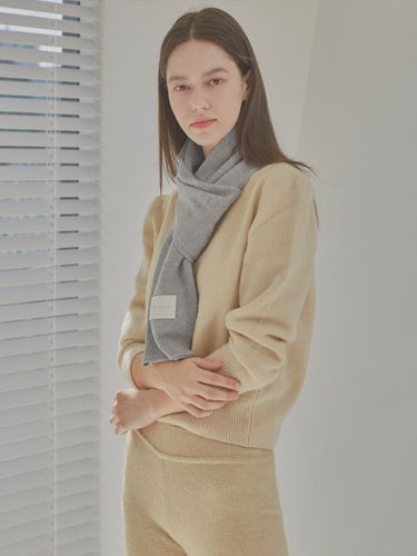 Merino Cashmere Knit Muffler - Grey - White Project - Modalova