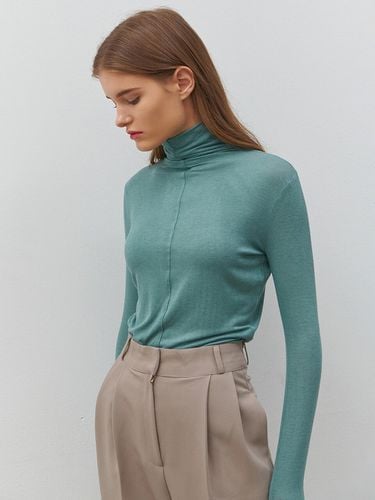 Wool Turtleneck T-Shirt_Mint - camino - Modalova