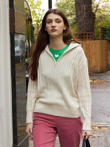 Monceau Half Zip-up Knit_Cream - Studio & Parc - Modalova