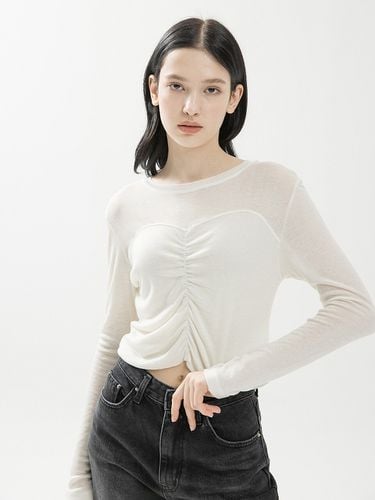 Shirring Wool Crop Shirt - clet - Modalova