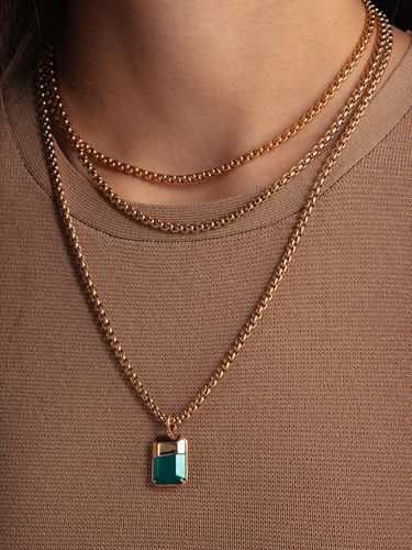 Winter Ocean Square Pendant Necklace_N02 (Green) - cellmute - Modalova