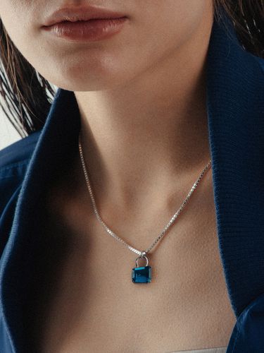 Winter Ocean Cubic Chain Necklace_N04 (Blue) - cellmute - Modalova