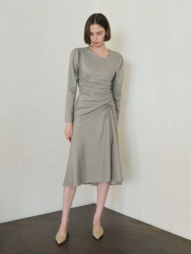 Shirring Point Check Flare Dress _ - ARTID - Modalova