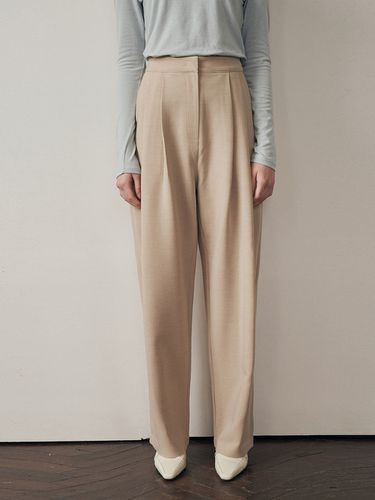 Balloon Pin Tuck Wool Slacks_Beige - ADAUL - Modalova