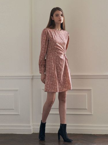 Shirring Flower Mini Dress_Pink - ADAUL - Modalova