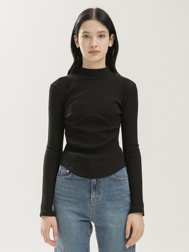 Rib Corset Turtleneck_Black - clet - Modalova