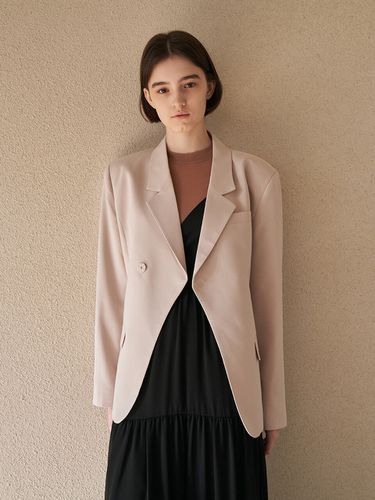 Oversized One-button Jacket_Beige - ADAUL - Modalova