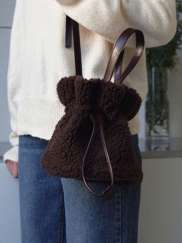 Shearing Fleece Bucket Bag - Brown - ADAUL - Modalova