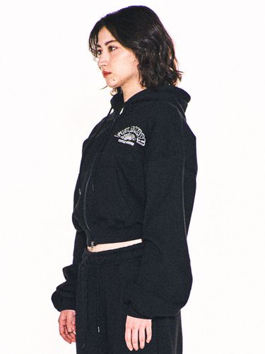 Weird Semicircle Crop Hoodie Zip-Up _ - FREAKISH BUILDING - Modalova