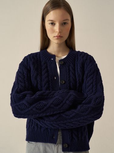 Ramswool Cable Cardigan_Vintage Navy - FACADE PATTERN - Modalova