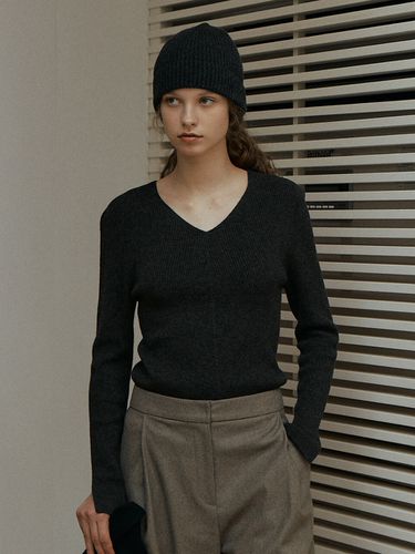 Merino Fine Wool Wholegarment Ribbed Knit Top - Carriere - Modalova