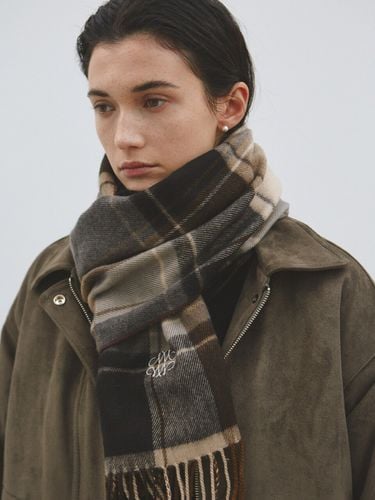 Nicole Mixed Check Muffler_Brown - NICK&NICOLE - Modalova