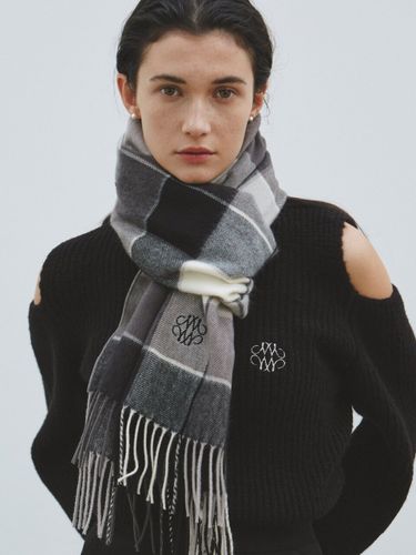 Nicole Mixed Check Muffler_Gray - NICK&NICOLE - Modalova