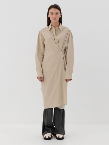 Waist Button Cotton Shirt Dress [] - Arch The - Modalova