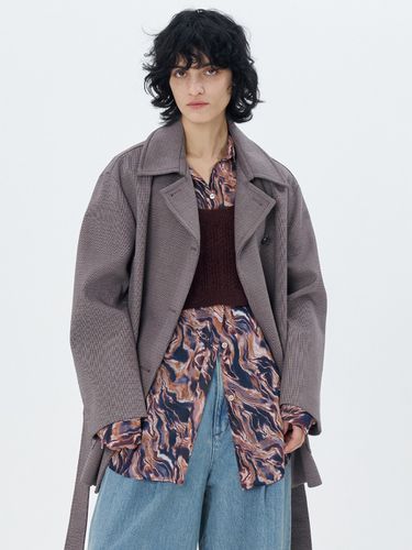 Belted Oversized Half Coat Jacket - ETCH - Modalova