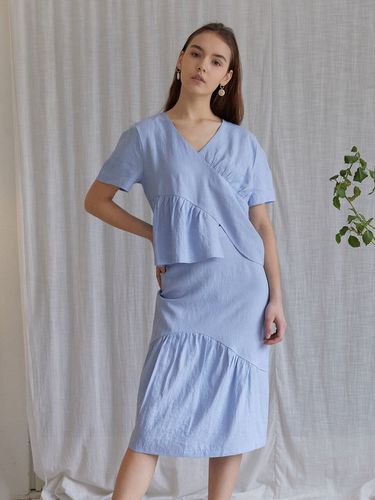 Fav Linen Skirt (Sky Blue) - molto - Modalova