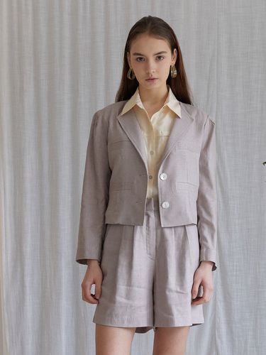 Vis Linen Jacket (Coco Brown) - molto - Modalova