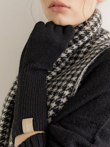 Basic Long Wool Gloves Black - halden - Modalova