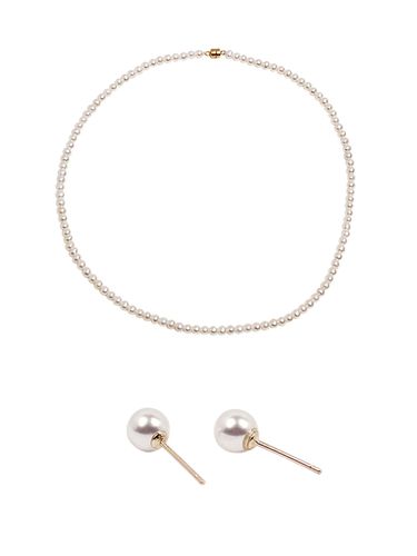 Pearl Earrings and Necklace Set - Less is more - Modalova