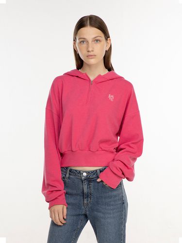 Half Zip-up Crop Hoodie [Pink] - PLAC - Modalova