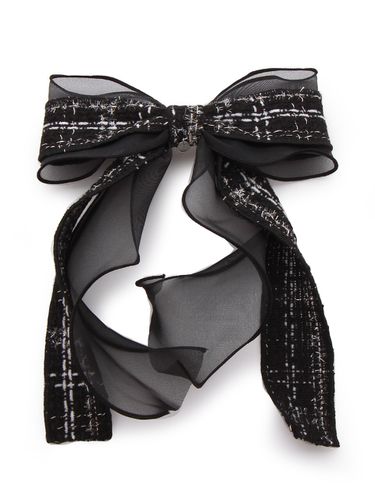 Noir Tweed Ribbon Hairpin - XPIER - Modalova