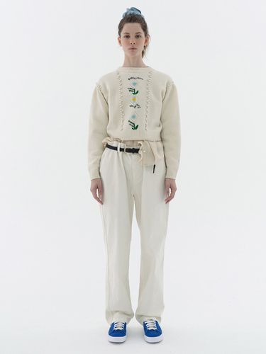 Via Kurly Cotton Pants [Off White] - VIA PLAIN - Modalova