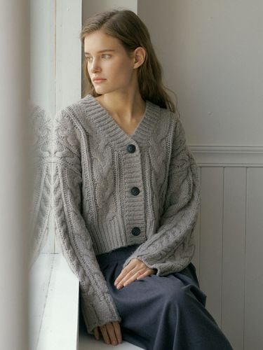 Bold Cable Knit Cardigan [Gray] - VERBE - Modalova