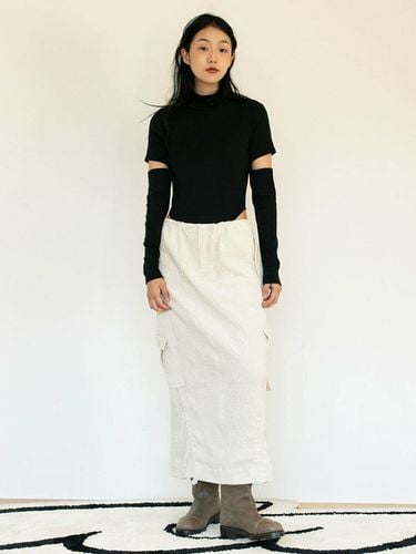 Shirring Cargo Long Skirt - oneninenineone - Modalova