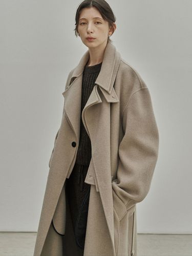 Handmade Cashmere Layered Trench Coat _ - NOIRER for WOMEN - Modalova