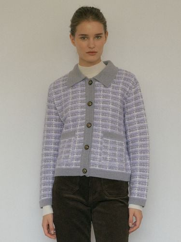 Wool Check Knit Cardigan [Violet] - VERBE - Modalova