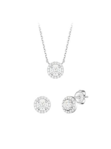 Set] Whitemond Round Necklace + Earrings - J.ESTINA - Modalova