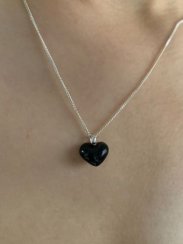 Heart Onyx Necklace_ 2 Colors - LA PISCINE - Modalova