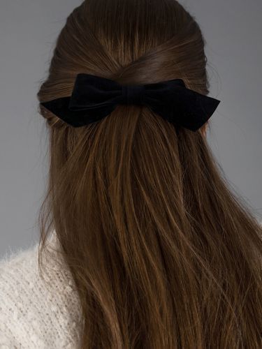 Velvet Flocked Bow Hairpin - pearlymore - Modalova