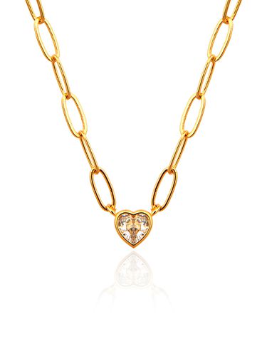 Mini Heart Cubic Chain Necklace - Shertz - Modalova