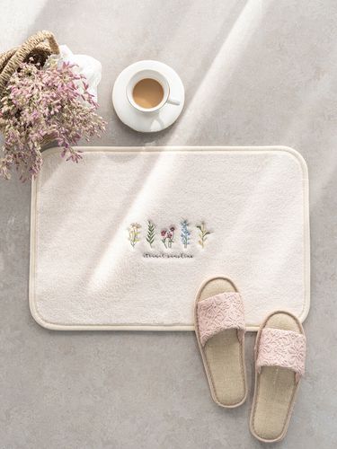 French Flower Embroidery Foot Mat - DECOVIEW - Modalova