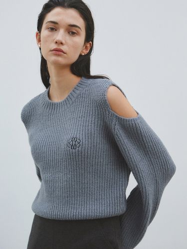 Nicole Ribbed Shoulder Cut-out Sweater_Gray - NICK&NICOLE - Modalova