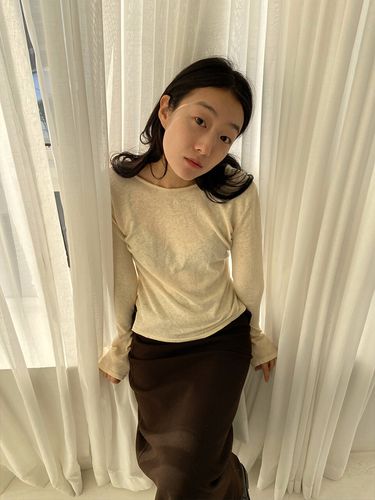 See-through Boat Neck Knit _ Beige - RRACE - Modalova