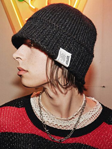 Alpaca Knit Bucket Hat _ Black - SLEEPYSLIP - Modalova