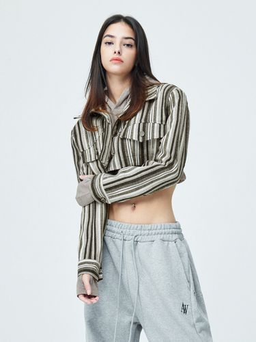 Stripe Overfit Trucker Short Jacket () - ATTENTIONROW FOR WOMEN - Modalova