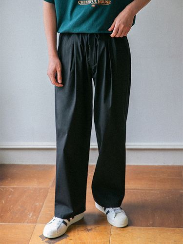 DE LUXE] Stretch-Linen Wide Banding Pants _ 3 Col - alvinclo - Modalova