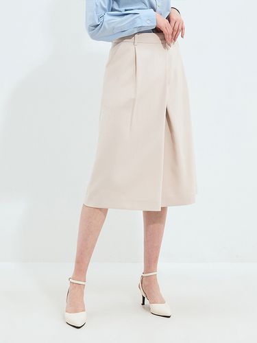 A-line Pleats Skirt _ Light Beige - SALTANDCHOCOLATE - Modalova